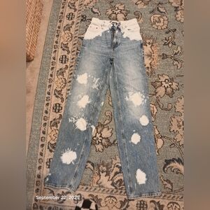 Stylish Blue and White Women's Jeans